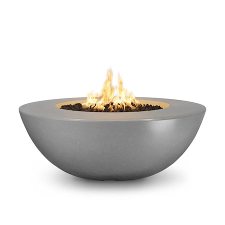 The Outdoor Plus 60 Round Sedona Fire Pit, GFRC Concrete, Natural Gray, Spark Ignition with Flame Sense, Natural Gas OPT-SEDWL60FSEN-NGY-NG